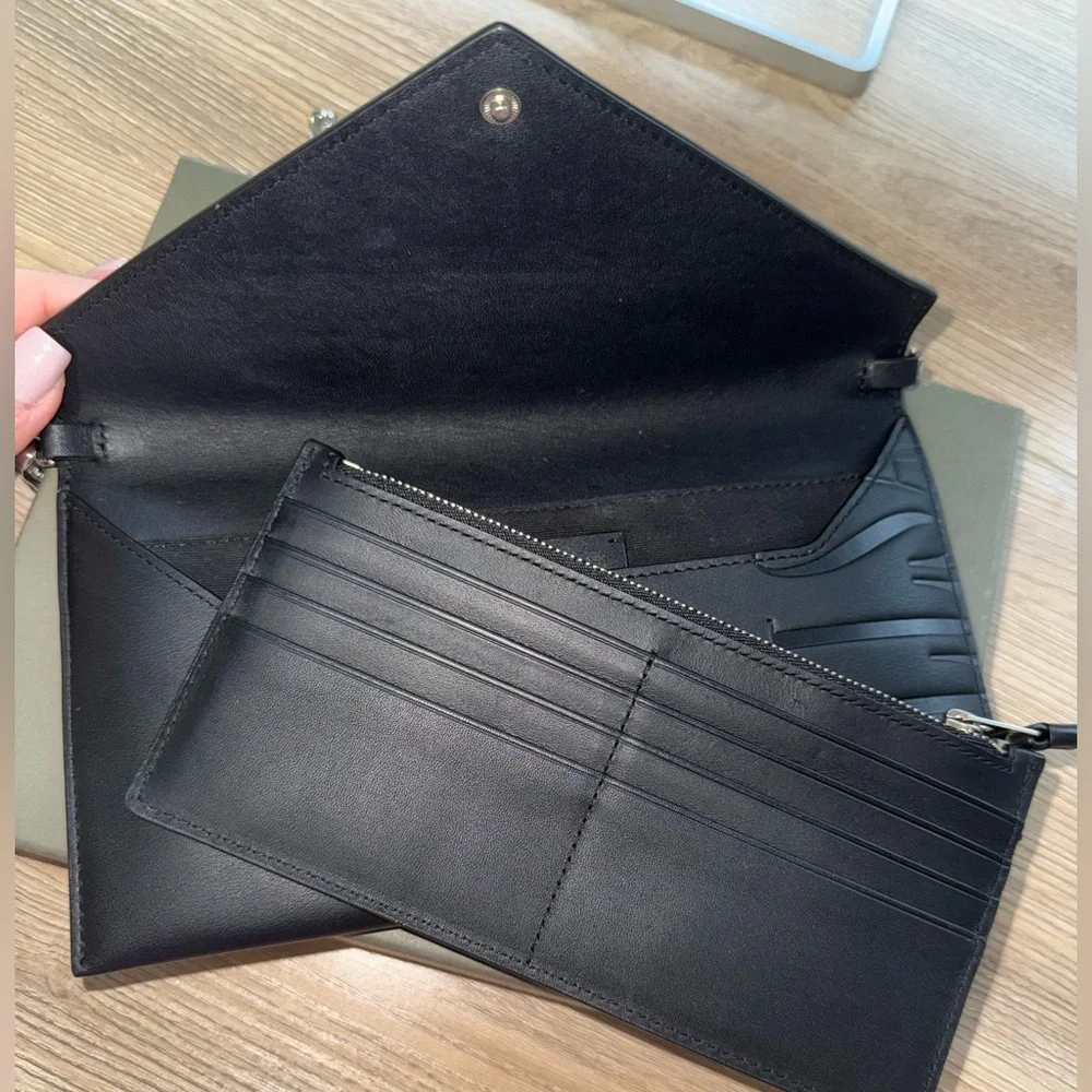 ALL SAINTS Crossbody Envelope Bag with Silver Hardware - Picture 5 of 6